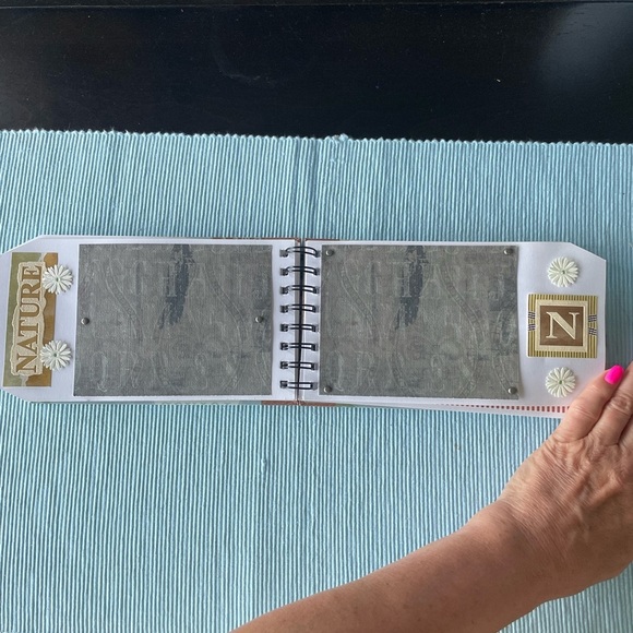 Travel Themed Pre-made Spiral Scrapbook with Bow- picture-ready! 8.25x4.5” - Picture 8 of 17